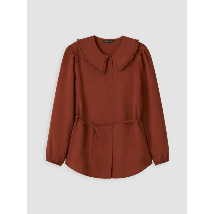 LCW EVERYDAY Bordo Bebe Yaka Bağlamalı Kadın Gömlek Tunik