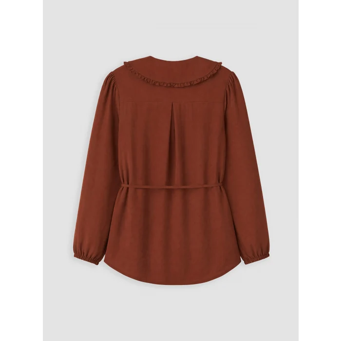 LCW EVERYDAY Bordo Bebe Yaka Bağlamalı Kadın Gömlek Tunik