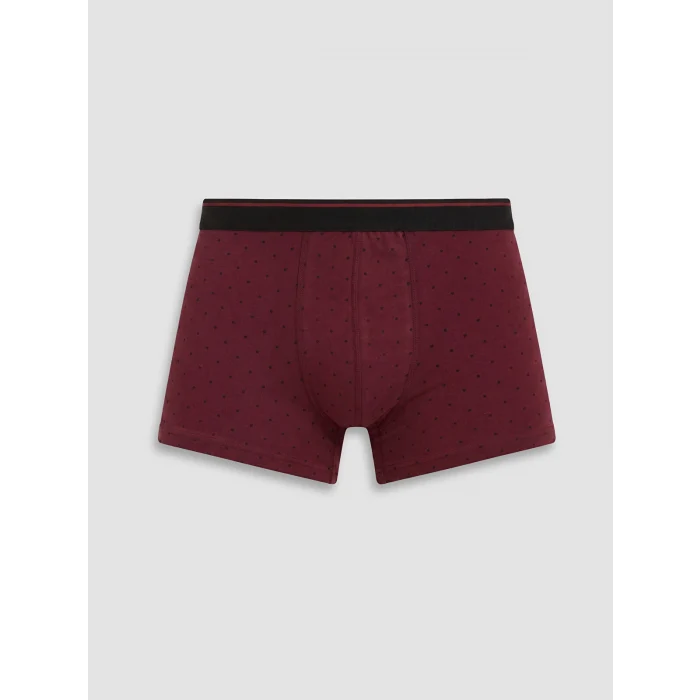 LC WAIKIKI Bordo Pamuklu Esnek Erkek Boxer 3lü
