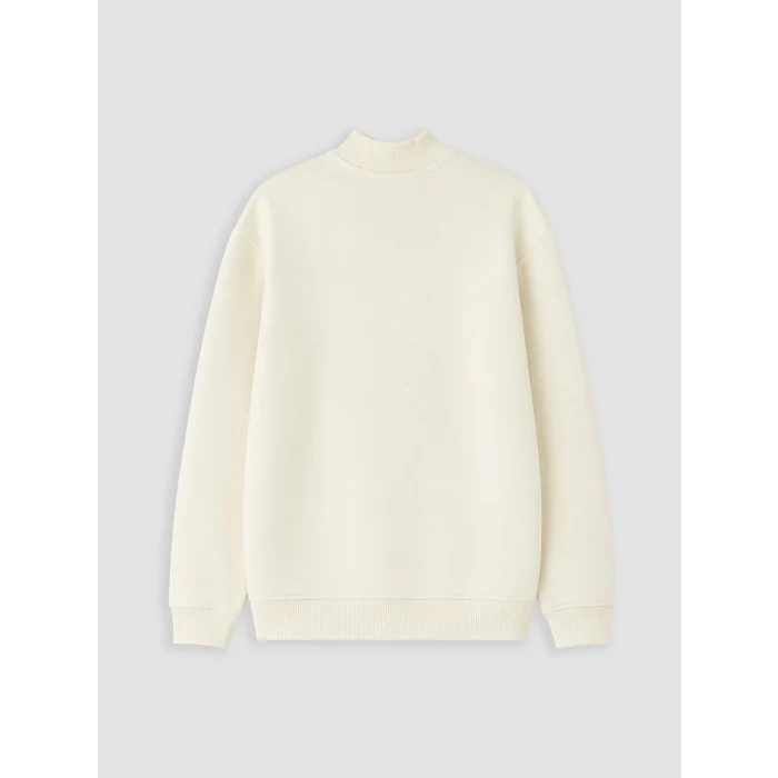 LCW Kids Bej Dik Yaka Baskılı Erkek Çocuk Sweatshirt