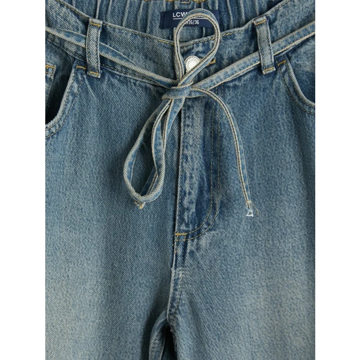 LCW Jeans İndigo Beli Lastikli Wideleg Kadın Jean Pantolon