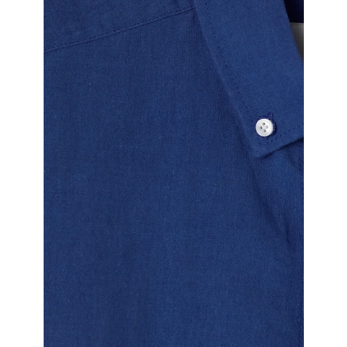 LCW Vision Mavi Regular Fit Keten Karışımlı Erkek Gömlek