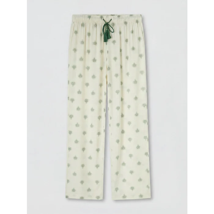 LCW DREAM Ekru V Yaka Desenli Kadın Pijama Takımı
