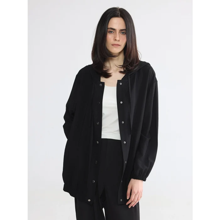 LCW EVERYDAY Siyah Kapüşonlu Kadın Tunik