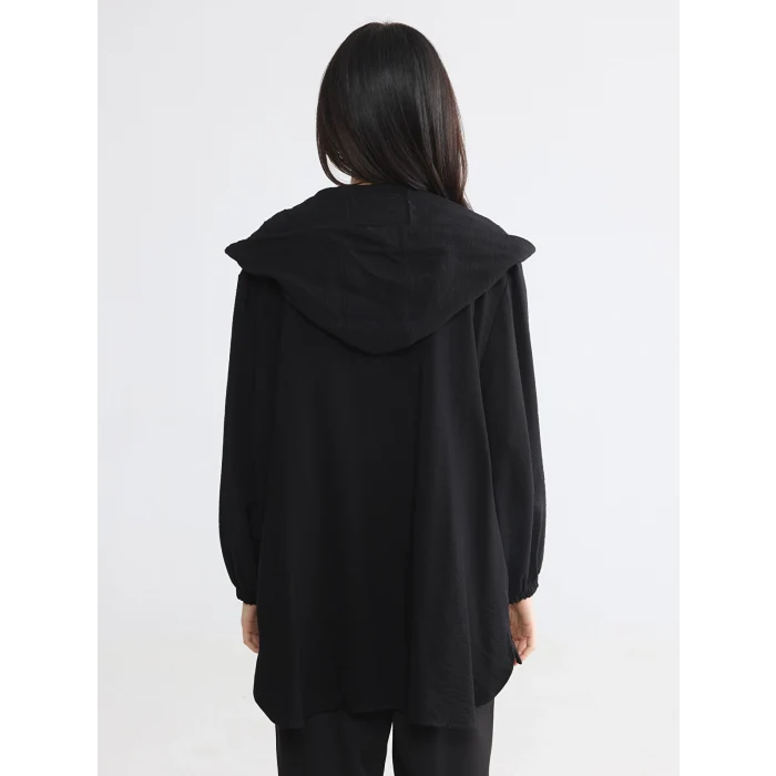LCW EVERYDAY Siyah Kapüşonlu Kadın Tunik