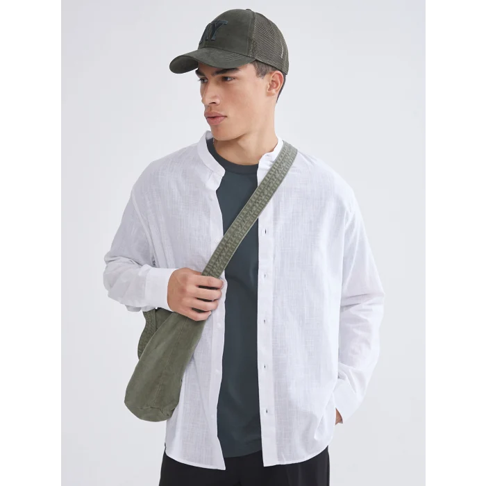 XSIDE Beyaz Regular Fit Poplin Erkek Gömlek