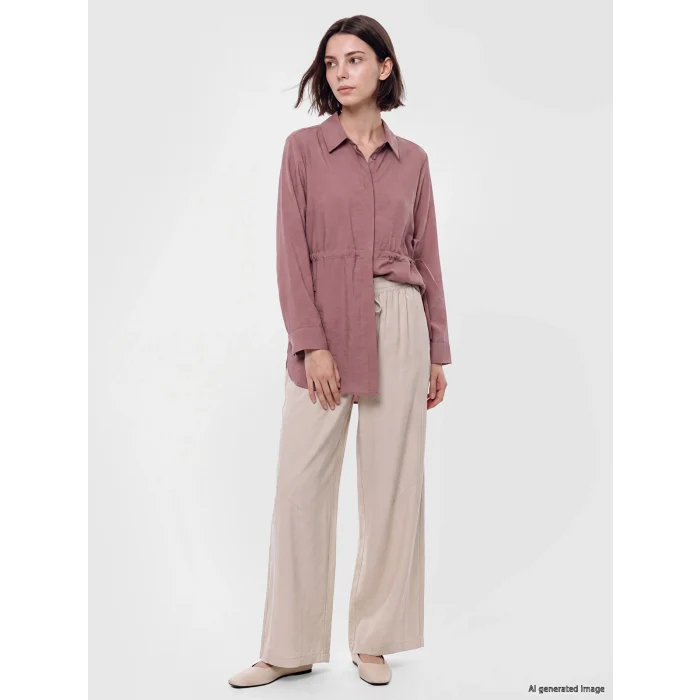 LCW Modest Bordo Modal Karışımlı Kadın Gömlek Tunik