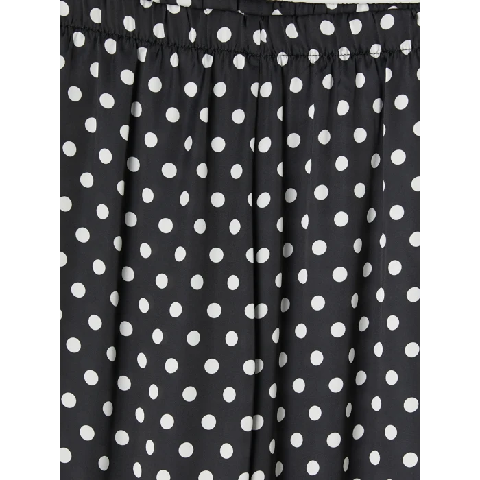 LCW DREAM Siyah Gömlek Yaka Puantiyeli Kadın Pijama Takımı