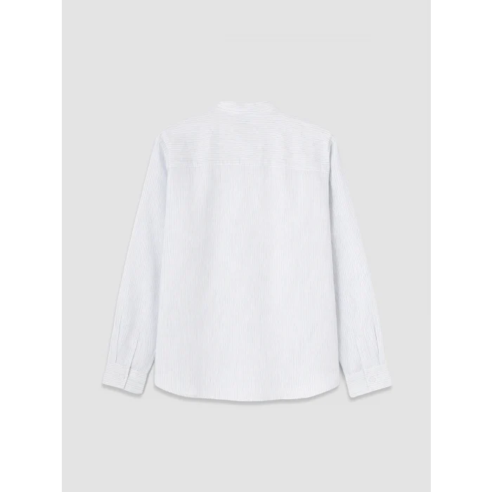 XSIDE Mavi Regular Fit Hakim Yaka Çizgili Poplin Erkek Gömlek