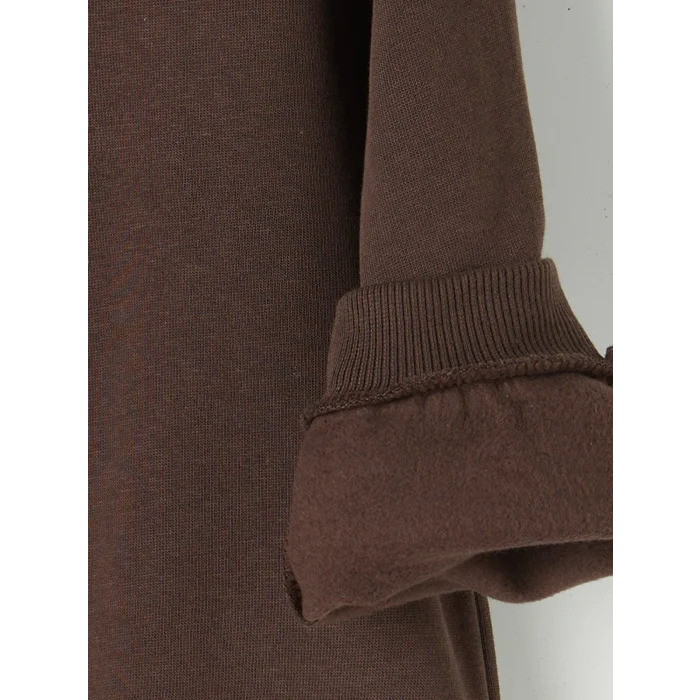 LCW baby Kahverengi Baskılı Erkek Çocuk Kalın Sweatshirt