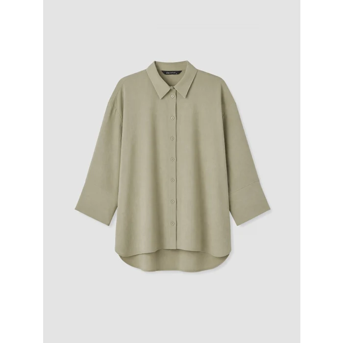 LCW EVERYDAY Haki Dokulu Oversize Kadın Gömlek