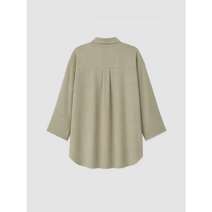 LCW EVERYDAY Haki Dokulu Oversize Kadın Gömlek
