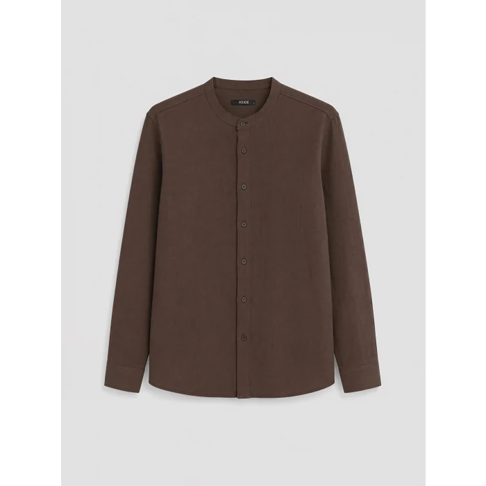 XSIDE Kahverengi Regular Fit Poplin Erkek Gömlek