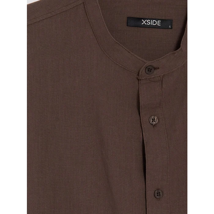 XSIDE Kahverengi Regular Fit Poplin Erkek Gömlek
