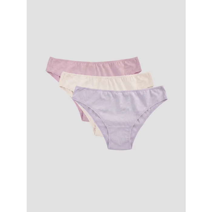LCW DREAM Lila Düz Brazilian Külot 3lü