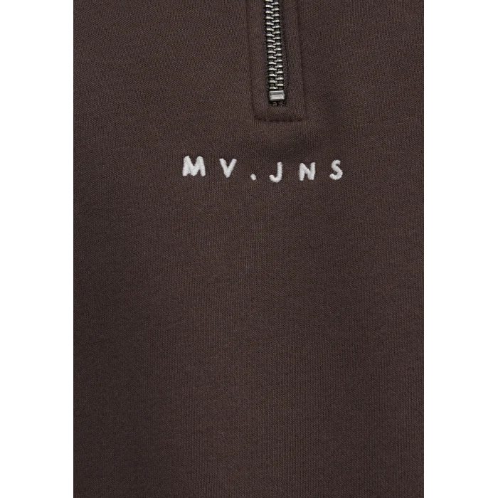 Mavi 1S10533-71603 MVJNS Nakışlı Yarı Fermuarlı Kahverengi Sweatshirt