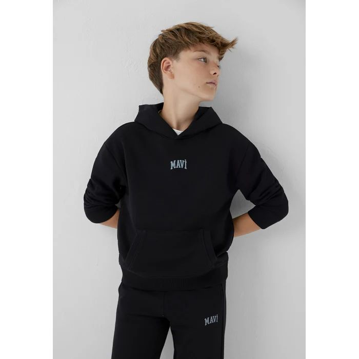 Mavi 6S10199-900 Mavi Logo Kapüşonlu Siyah Sweatshirt