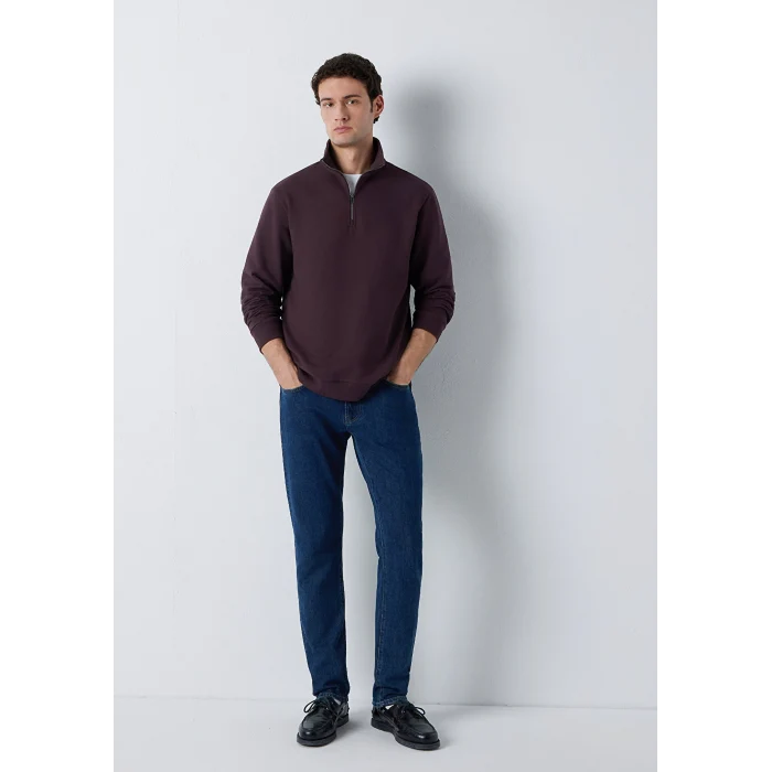Mavi 0S20027-88083 Yarı Fermuarlı Kahverengi Sweatshirt
