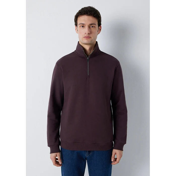 Mavi 0S20027-88083 Yarı Fermuarlı Kahverengi Sweatshirt