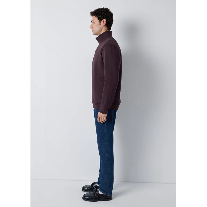 Mavi 0S20027-88083 Yarı Fermuarlı Kahverengi Sweatshirt