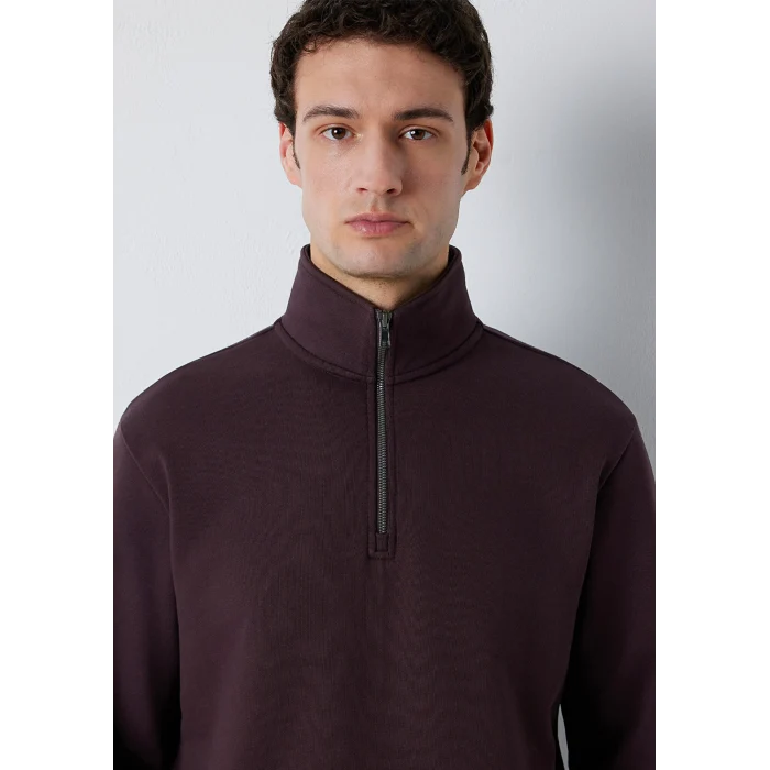 Mavi 0S20027-88083 Yarı Fermuarlı Kahverengi Sweatshirt