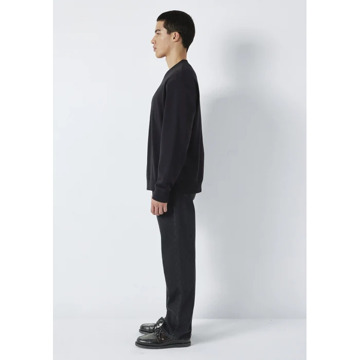 Mavi 0S10551-900 Mavi Logo Baskılı Bisiklet Yaka Siyah Sweatshirt
