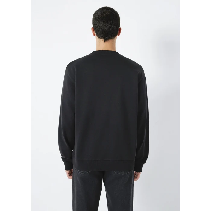 Mavi 0S10551-900 Mavi Logo Baskılı Bisiklet Yaka Siyah Sweatshirt