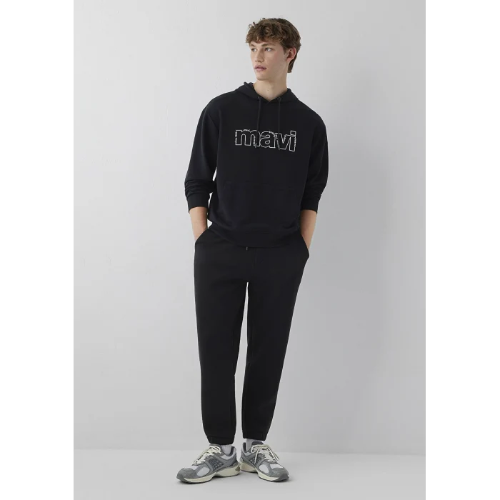Mavi 0S10196-900 Mavi Logo Baskılı Siyah Sweatshirt
