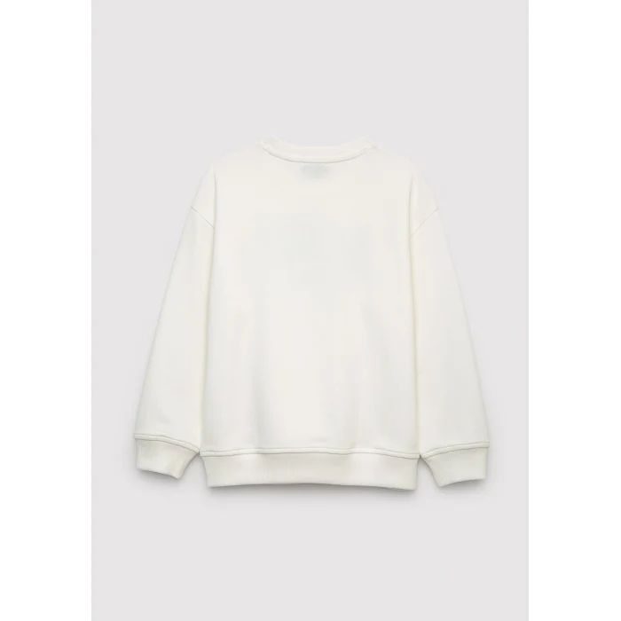 Mavi 6S10218-70057 Mavi Logo Baskılı Ekru Sweatshirt