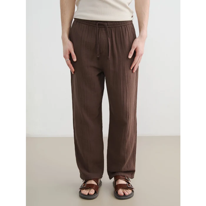 XSIDE Kahverengi Loose Fit Erkek Müslin Pantolon