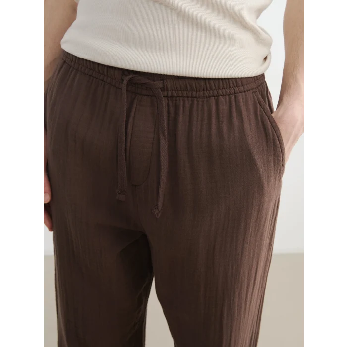 XSIDE Kahverengi Loose Fit Erkek Müslin Pantolon