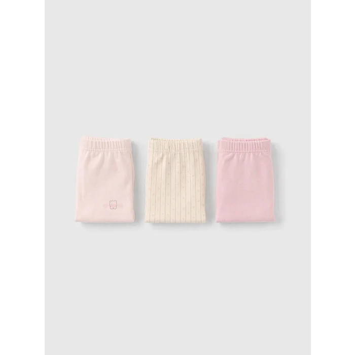 LCW Kids Ekru Baskılı Kız Çocuk Boxer 3lü