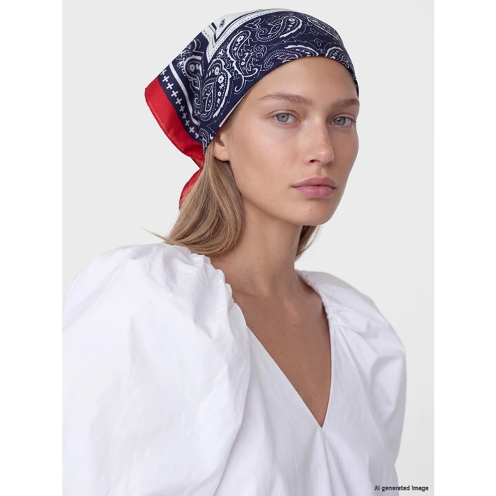 LCW ACCESSORIES Mavi Desenli Kadın Bandana