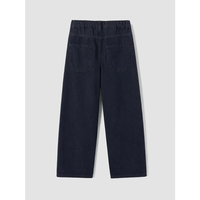 LCW Kids Siyah Baggy Fit Beli Lastikli Erkek Çocuk Jean Pantolon