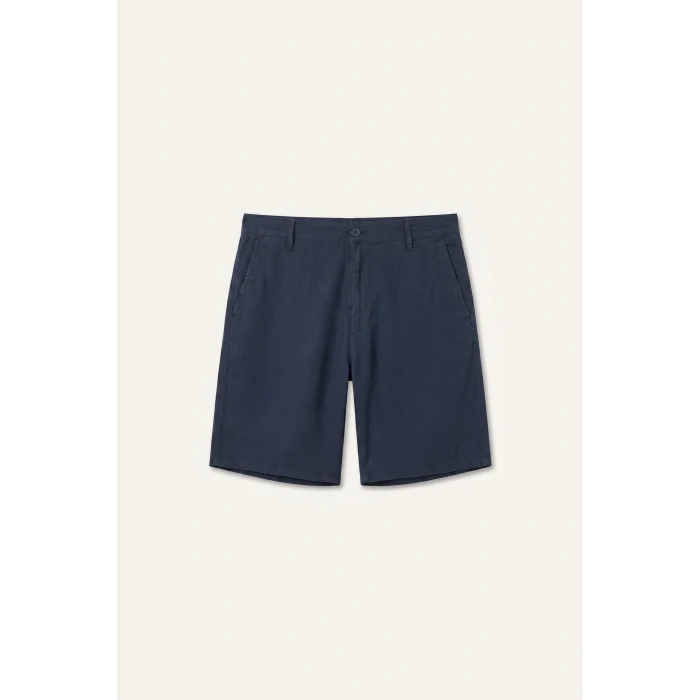 Defacto E0804AXNV175 Lacivert Nefes Alabilir Relax Fit Akışkan Kumaş Bermuda Lacivert Şort