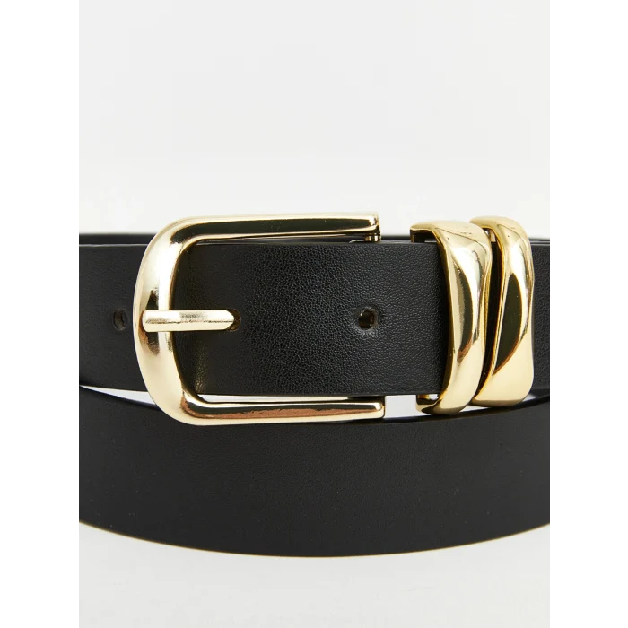 LCW ACCESSORIES Siyah Deri Görünümlü Kadın Kemer