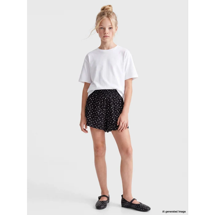 LCW Kids Siyah Puantiyeli Kız Çocuk Şort