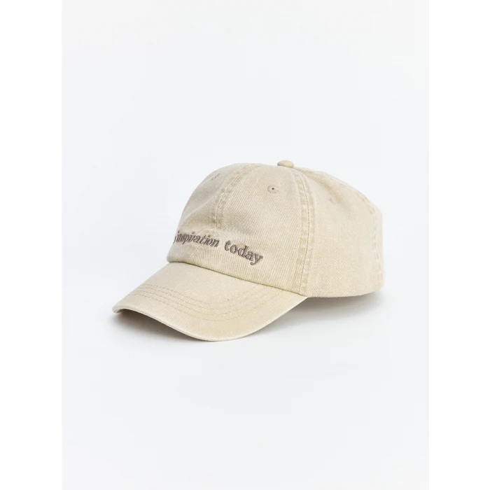 LCW ACCESSORIES Gri Nakışlı Kız Çocuk Kep Şapka