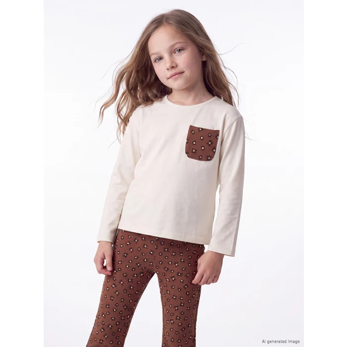 LCW Kids Ekru Kız Çocuk Taytlı Takım