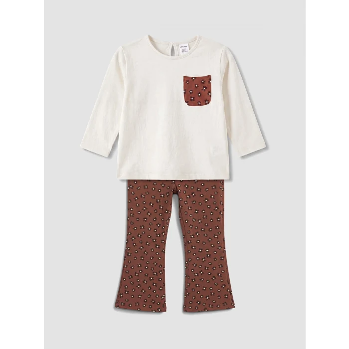 LCW Kids Ekru Kız Çocuk Taytlı Takım