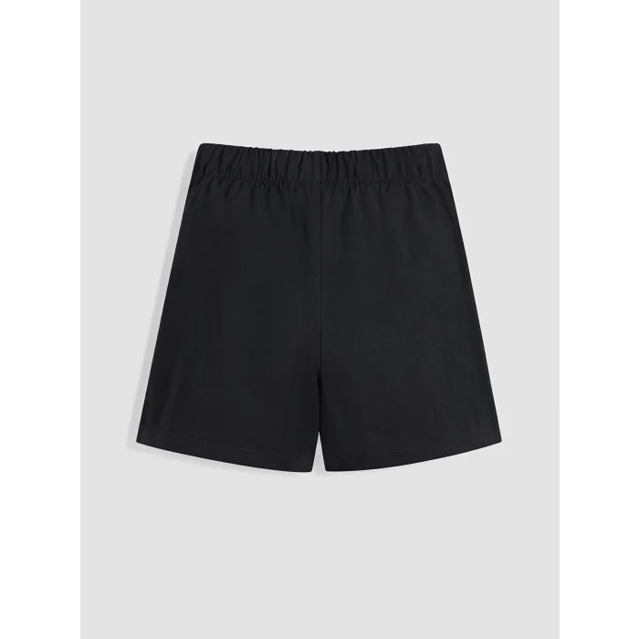 LCW Kids Siyah Kız Çocuk Pileli Gabardin Şort Etek