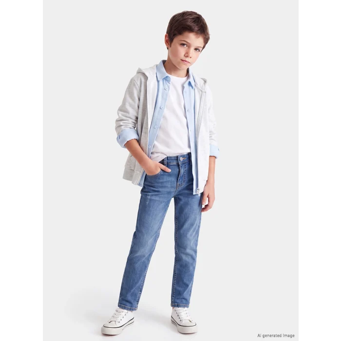 LCW Kids İndigo Slim Fit Erkek Çocuk Jean Pantolon