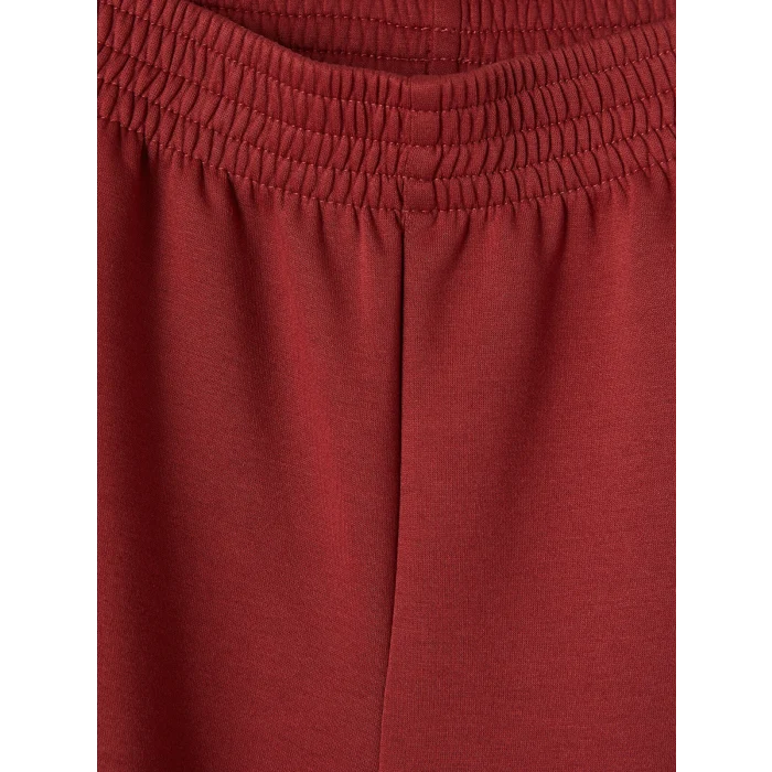 LCW Kids Bordo Geniş Paça Kız Çocuk Soft Touch Eşofman Altı
