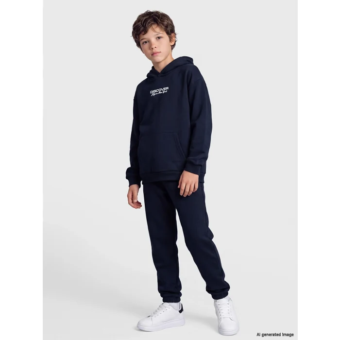 LCW Kids Lacivert Baskılı Erkek Çocuk Eşofman Takım