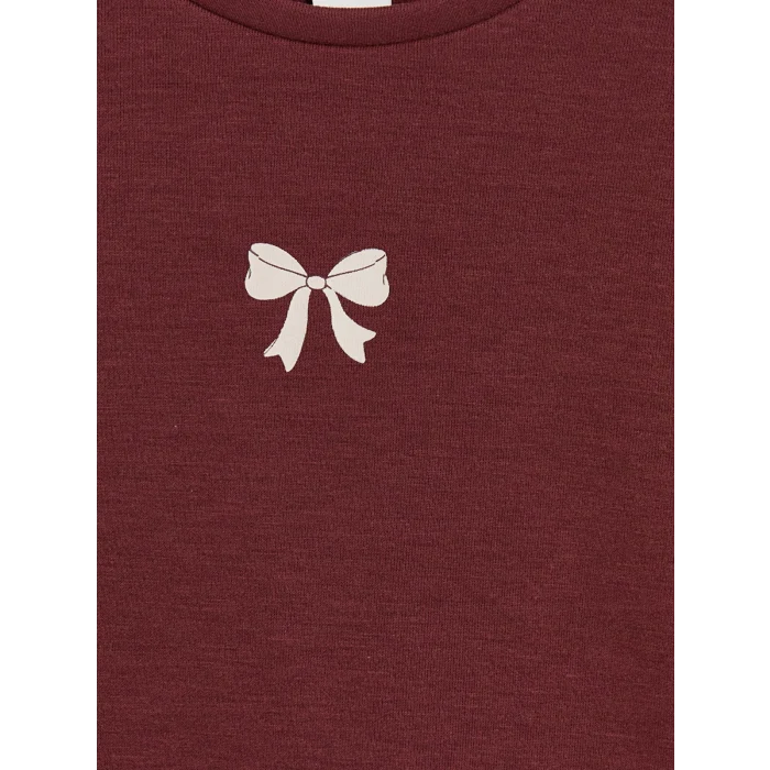 LCW Kids Bordo Kız Çocuk Soft Touch Sweatshirt