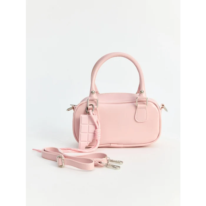 LCW ACCESSORIES Pembe Deri Görünümlü Kadın Omuz Çantası