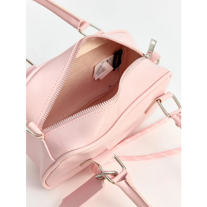 LCW ACCESSORIES Pembe Deri Görünümlü Kadın Omuz Çantası