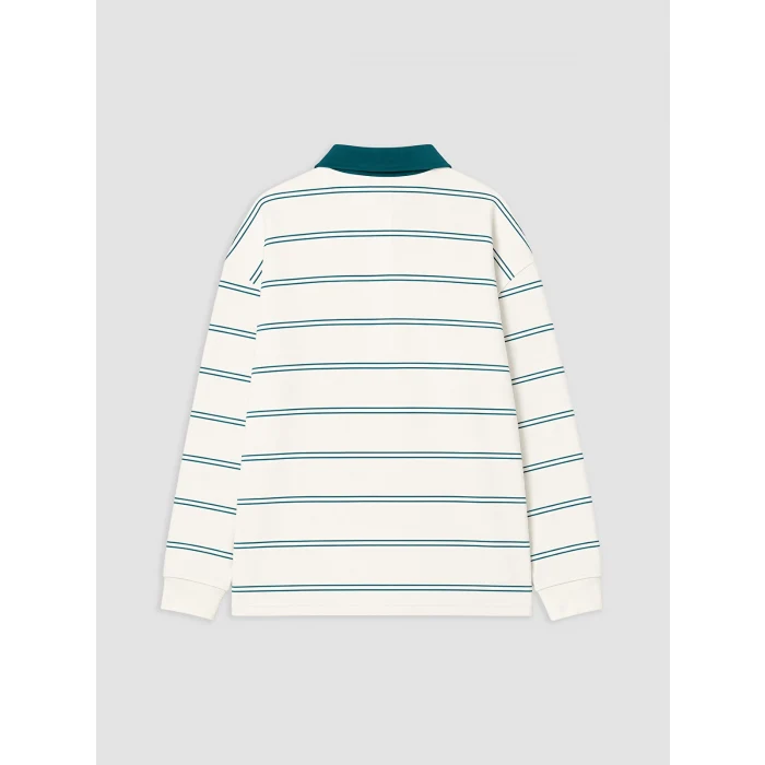 LCW Kids Yeşil Polo Yaka Çizgili Erkek Çocuk Tişört