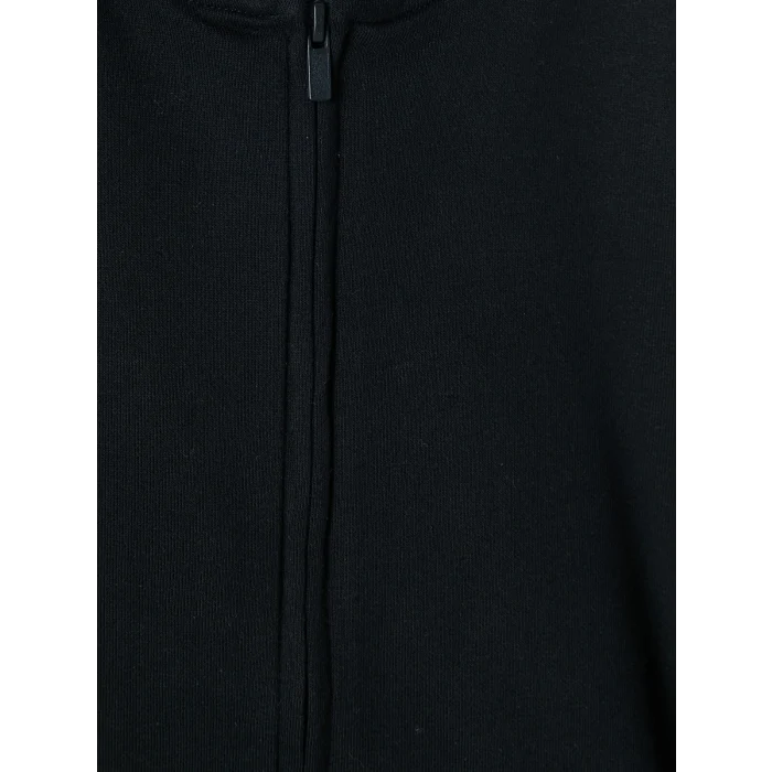 LCW Kids Siyah Kapüşonlu Kız Çocuk Fermuarlı Sweatshirt