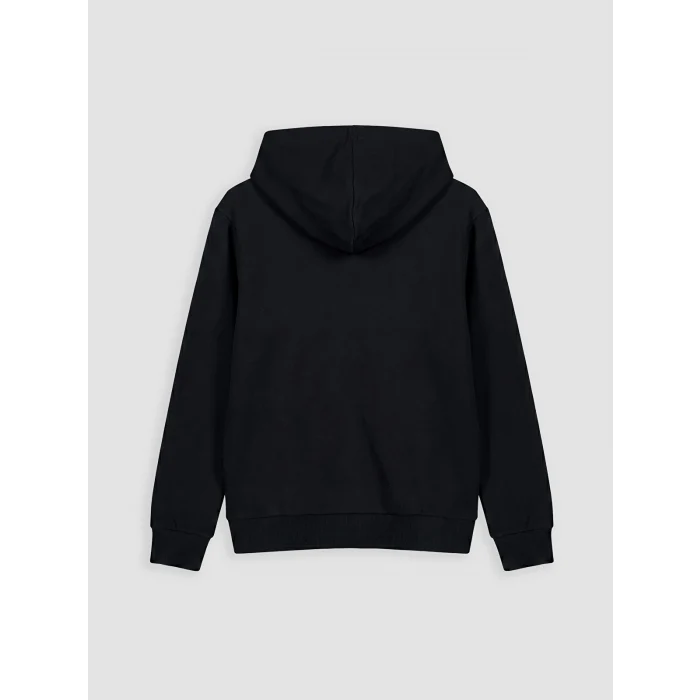 LCW Kids Siyah Kapüşonlu Kız Çocuk Fermuarlı Sweatshirt